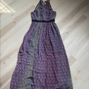 Floral Halter Maxi Dress in Multi-Color